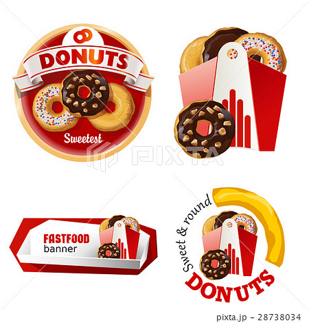 Set beautiful cartoon icons and badges of fast 28738034