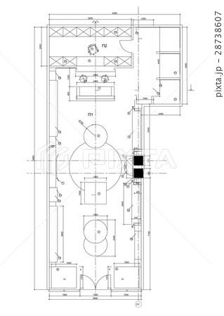 Standard office furniture symbols on floor plans 28738607