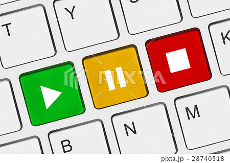 Computer keyboard with Play and Stop keys 28740518