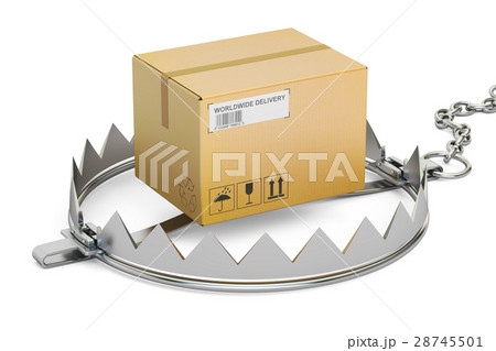 trap with parcel, 3D rendering 28745501