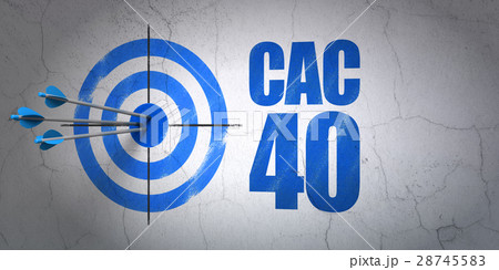 Stock market indexes concept: target and CAC 40 on 28745583