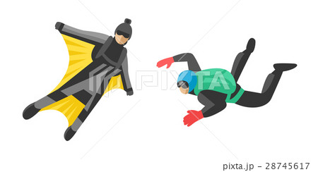 Skydiver man parachutist extreme sport freedom 28745617