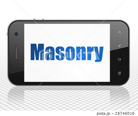 Constructing concept: Smartphone with Masonry on Constructing concept: Smartphone with Masonry on 28746016