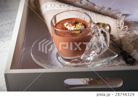 Chocolate Mousse Dessert with cream 28746329