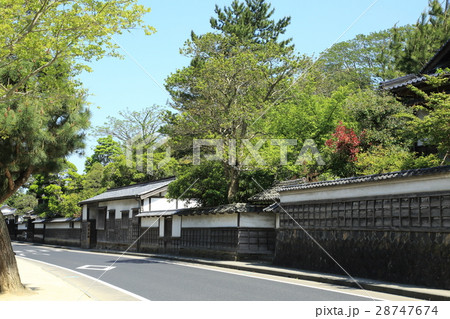 国宝松江城　新緑の武家屋敷風景 28747674