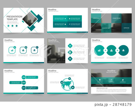 Green square presentation templates Infographic Green square presentation templates Infographic 28748179