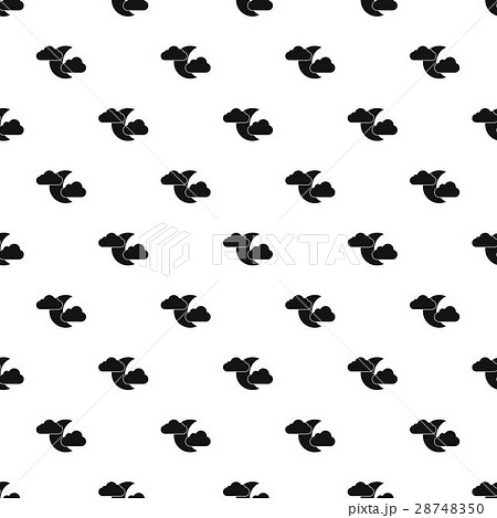 Crescent moon and clouds pattern, simple style 28748350