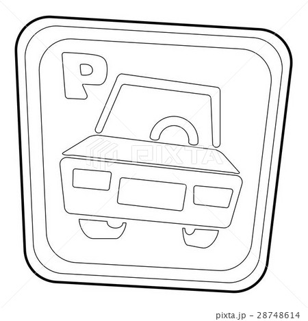 Car parking sign icon, isometric 3d style 28748614