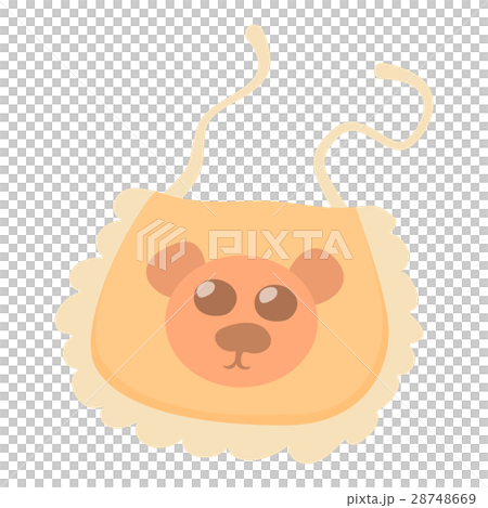 Orange baby bib icon, cartoon style Orange baby bib icon, cartoon style 28748669