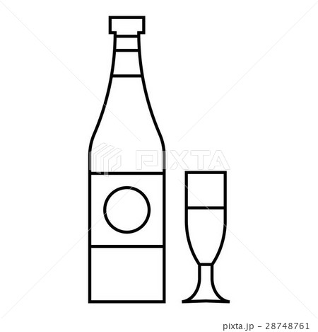 Bottle and glass icon, outline style Bottle and glass icon, outline style 28748761
