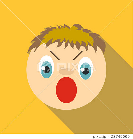 Angry icon, flat style Angry icon, flat style 28749009