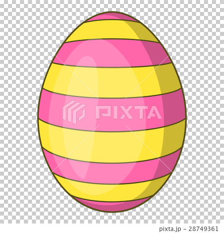 Round easter egg icon, cartoon style 28749361