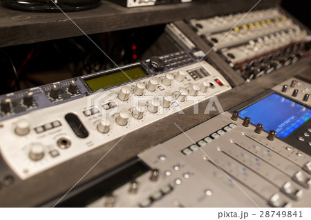 music mixing console at sound recording studio 28749841