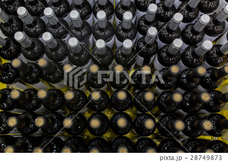 close up of bottles at liquor store 28749873