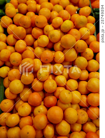 ripe mandarins at grocery store or market 28749894