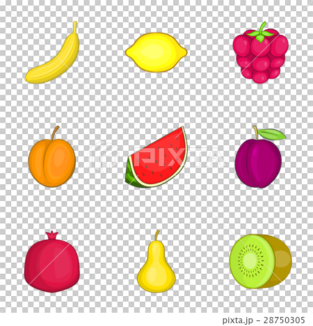 Fruit icons set, cartoon style Fruit icons set, cartoon style 28750305