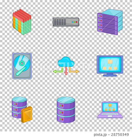 Network icons set, cartoon style 28750349