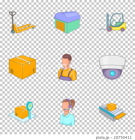 Service Industry Icons Set Cartoon Styleのイラスト素材