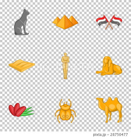 Ancient Egyptian symbol icons set, cartoon style 28750477