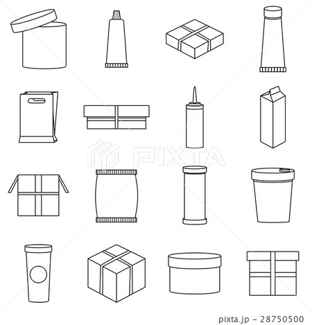Packaging icons set, outline style 28750500