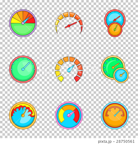 Measurement symbol icons set, cartoon style Measurement symbol icons set, cartoon style 28750561