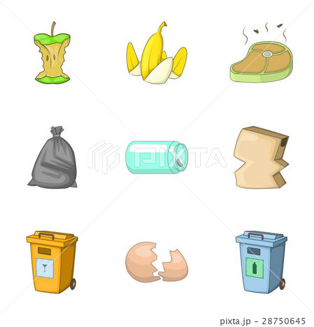 Waste icons set, cartoon style - Stock Illustration [28750645] - PIXTA