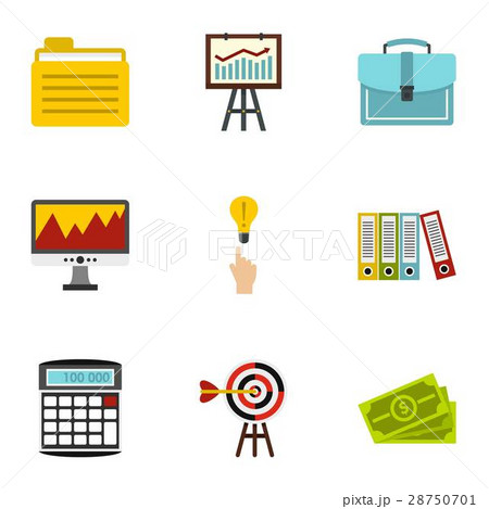 Business icons set, flat style 28750701