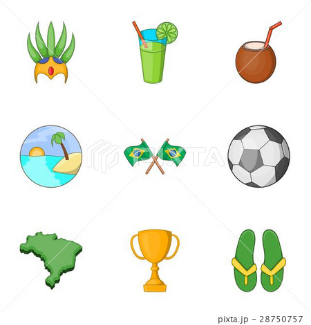 Brazilian traditional symbol icons set 28750757