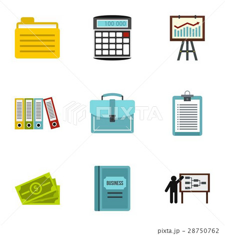 Company icons set, flat style Company icons set, flat style 28750762