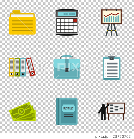 Company icons set, flat style Company icons set, flat style 28750762