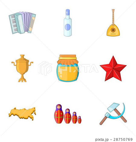 Russian traditional symbols icons set 28750769