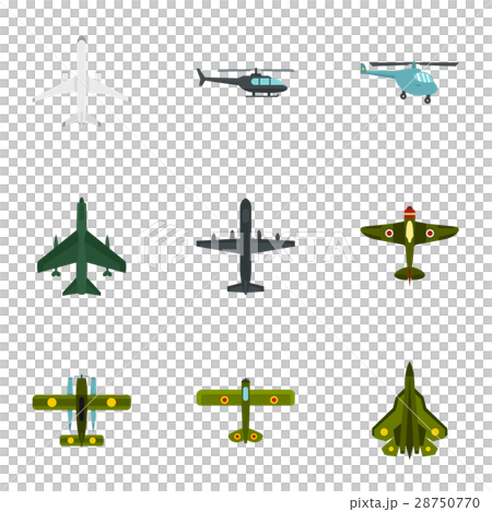 Aircraft icons set, flat style Aircraft icons set, flat style 28750770