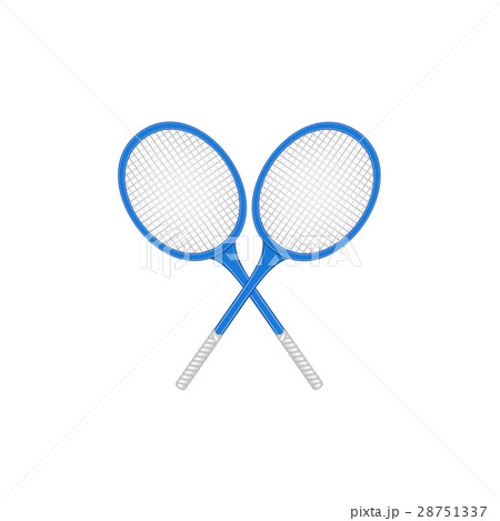 Crossed tennis rackets in retro design  28751337