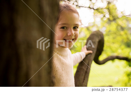 happy beautiful little girl portrait outdoors 28754377