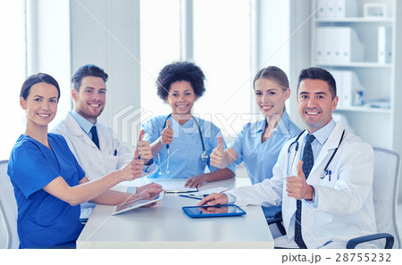 group of happy doctors meeting at hospital office group of happy doctors meeting at hospital office 28755232