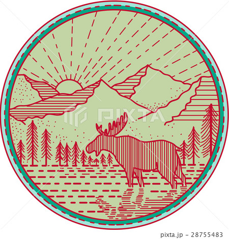 Moose River Mountains Sun Circle Mono line 28755483