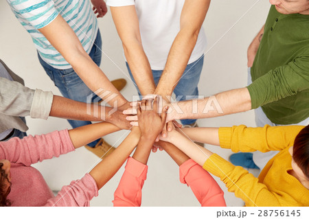 group of international people with hands together 28756145