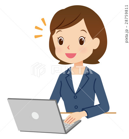 スーツの女性　パソコン 28759811