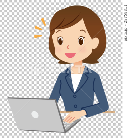 スーツの女性　パソコン 28759811