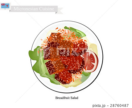Breadfruit Salad with Meat, Food in Micronesia Breadfruit Salad with Meat, Food in Micronesia 28760487
