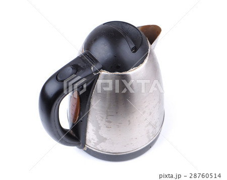 old metal kettle on the white background old metal kettle on the white background 28760514