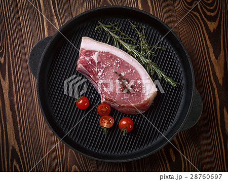 Raw pork steak on ribs. Raw pork steak on ribs. 28760697