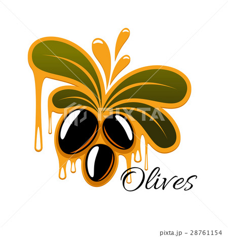 Olive fruit with oil drop isolated cartoon icon 28761154