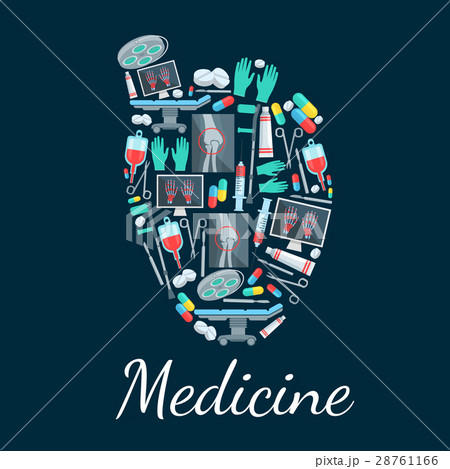 Human heart poster with medical and surgery icons Human heart poster with medical and surgery icons 28761166