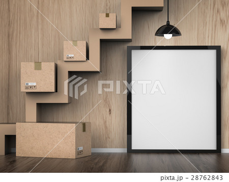 empty board with carton boxes empty board with carton boxes 28762843