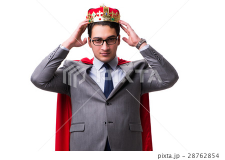 King businessman wearing red cover on white 28762854