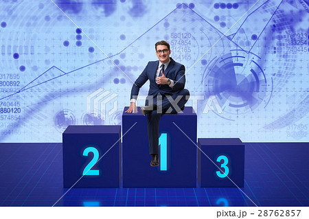 Businessman taking first place in competition 28762857