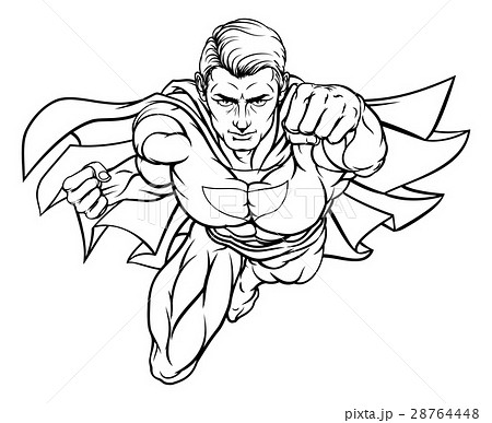 Flying Super Heroのイラスト素材