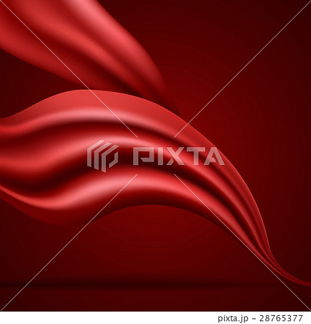Abstract red cloth wave vector background 28765377