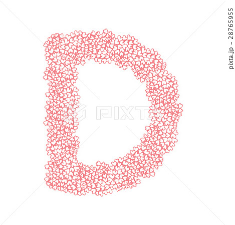 The letter D, in the alphabet Heart flower bush 28765955